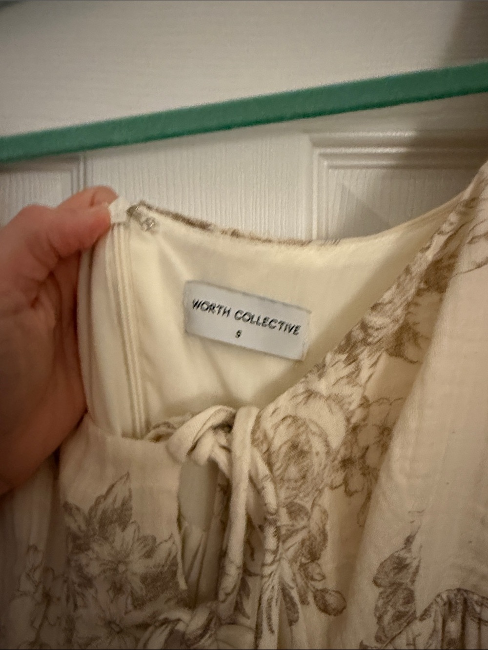 Worth Collective Haven Tie-Front Maxi Dress in Taupe/Brown Floral - Picture 3 of 5